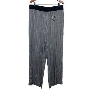 Alfani Women's Black and White Patterned WIDE LEG Pants NWT Size 14